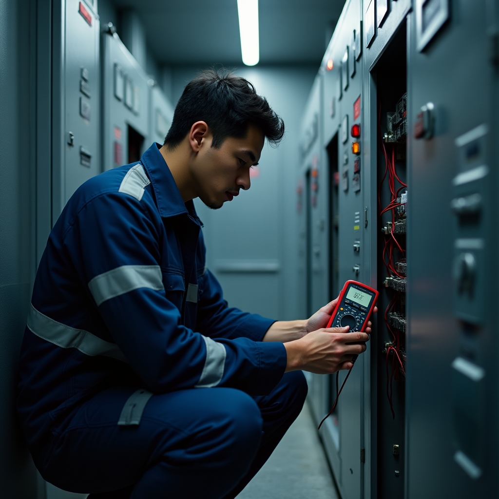 Технический осмотр лифта специалистом